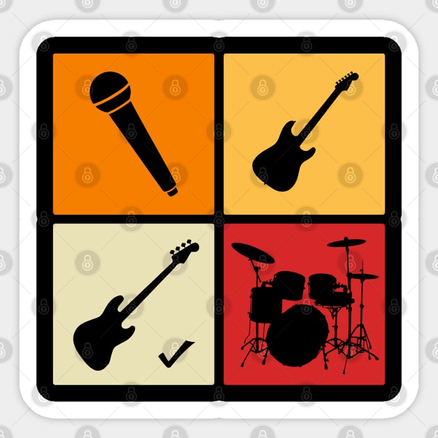 Bass Player Musician Colorfull squares Sticker by StarWheel